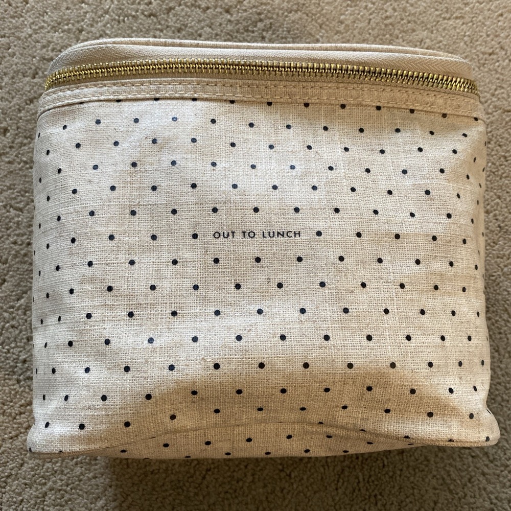 KATE SPADE NEW YORK OUT TO LUNCH INSULATED LUNCH TOTE DECO DOTS PATTERN